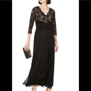 Women’s Formal Evening Dress Size 6, 8, 14 Black Tie Long Sleeves Lace Sequins